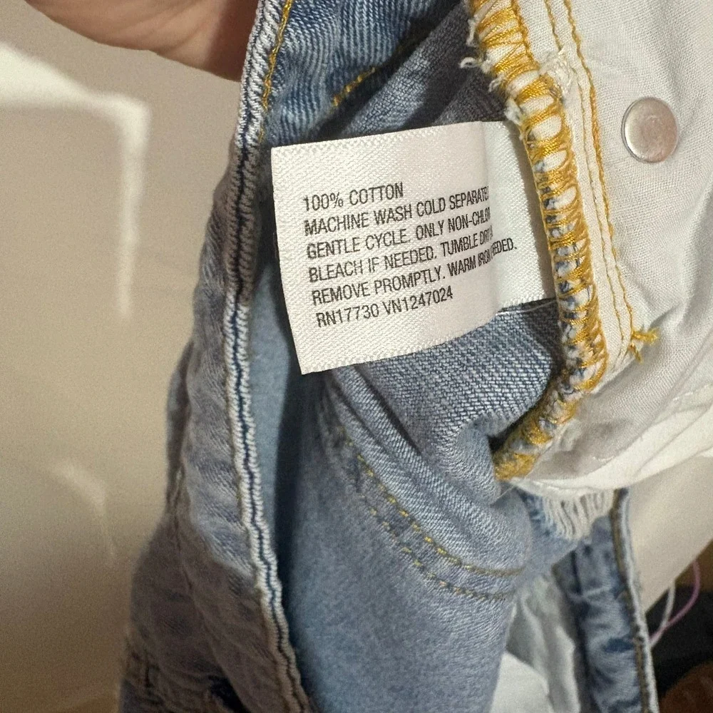 Future Collective Alani Noelle Distressed Denim Bermuda Shorts Light‎ Wash 10